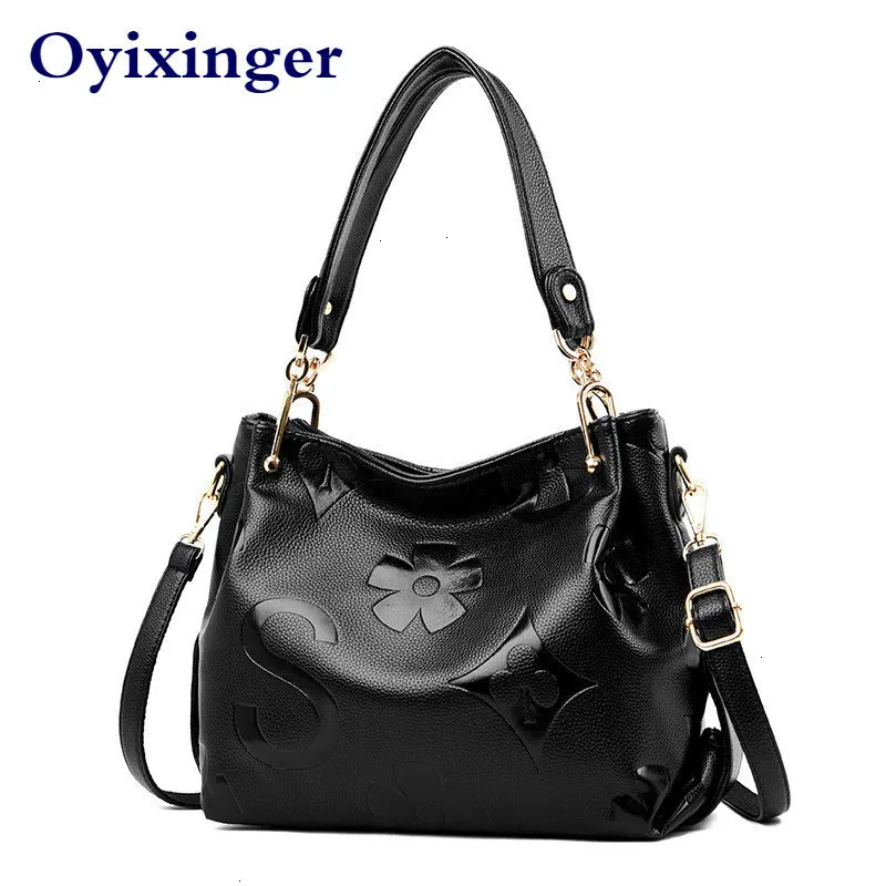 

Black Crossbody Bags For Women Handbags Middle-aged Mother Leather Bag Woman Single Shoulder Satchel Ladies Bolsos Mujer Modis