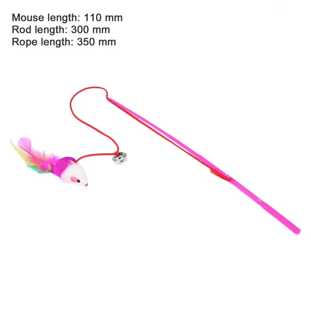 Feather Toy Wand Teaser Wand Cat Toys Interactive Retractable Wand Rod with Assorted Feather Toy for Exercising Kitten or Cat