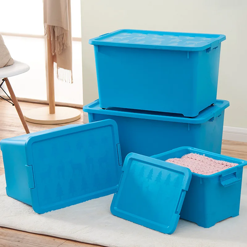 

Storage Box Plastic With Cap Clothes Toy Dormitory Box 8804 Finishing Box Wardrobe With Roller Customizable