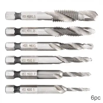 

6pcs/lot Hex Shank HSS Screw Drill Bit Screw Point Metric Thread Male Drill