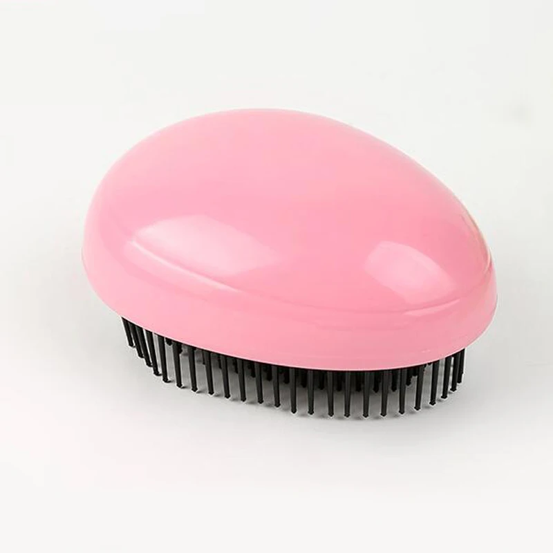 Расческа для волос, инструменты для стилизации яиц, круглая форма, мягкие расчески для волос, расческа для распутывания, салонный Уход за волосами, инструмент для макияжа - Цвет: Розовый