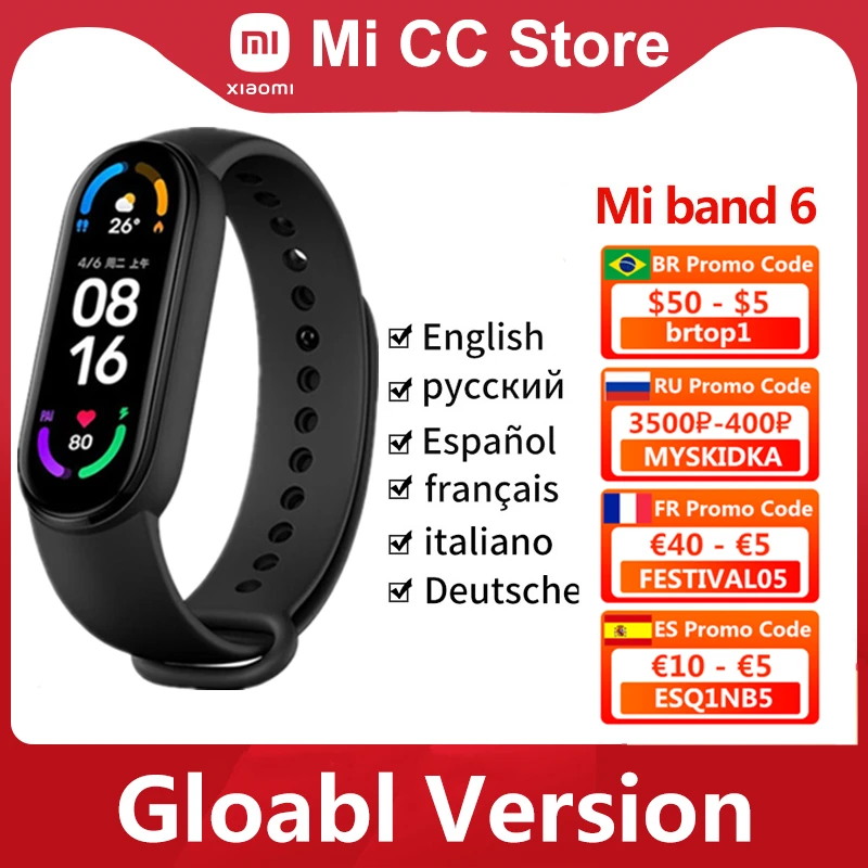 In Stock Xiaomi Mi Band 6 Global Version 1.56
