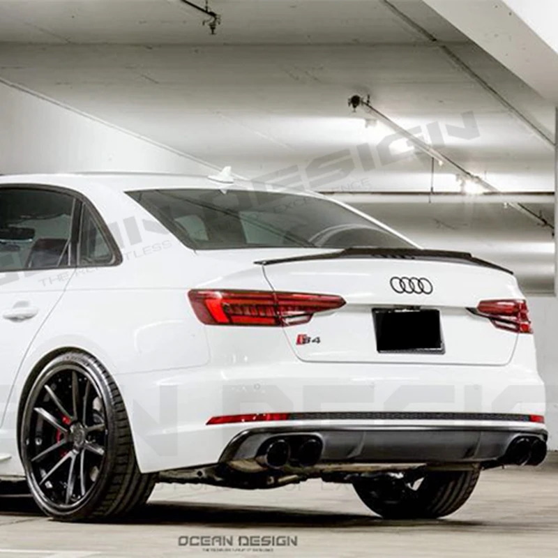 ZK Стиль углеродного волокна задний спойлер багажника крыло для Audi S4 B9 2017-UP (только