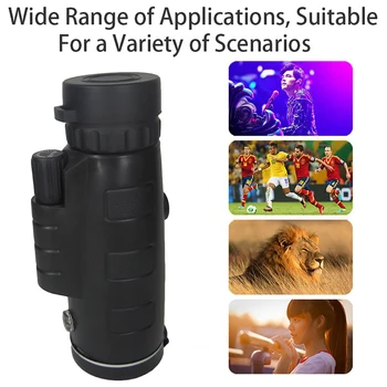 

40X60 Zoom for Smartphone Monocular Telescope Scope Camera Camping Hiking Fishing with Compass Phone Clip Tripod