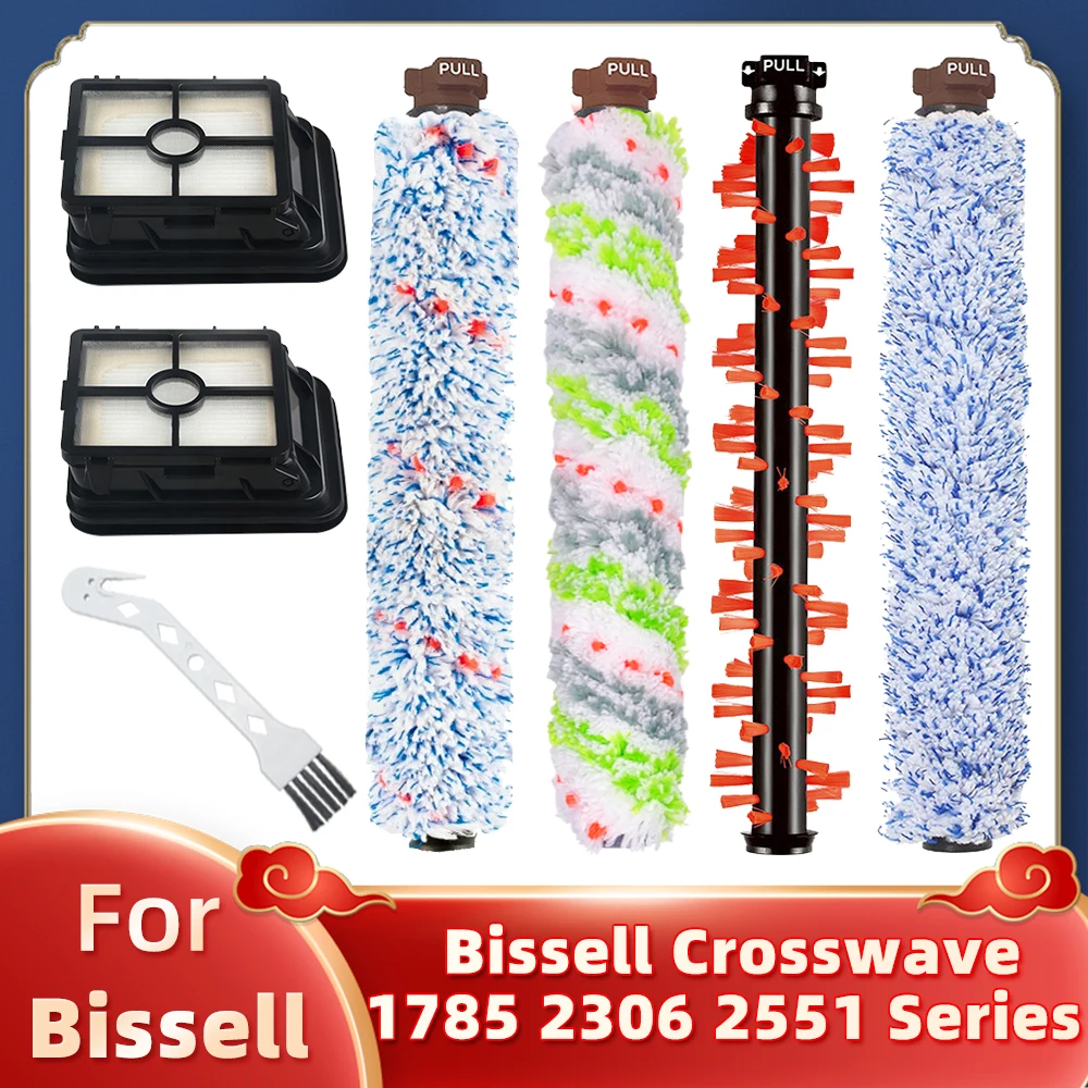 For Bissell Crosswave 1866 1785 2052 1713 2225 Wet Dry Vacuums Main Roller Brush Hepa Filter Replacement Spare Parts Accessories for bissell crosswave 1713 pet pro 2224e cordless 2582e series 1866 1868 1934 1926 motor filter main brush roll bar for cleaner