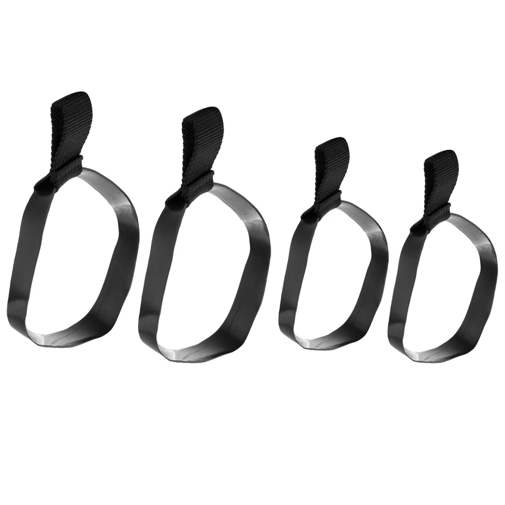 4Pcs Black Rubber Tech Scuba Diving 6L 12L Stage Bottle Hose Retainer & Loop