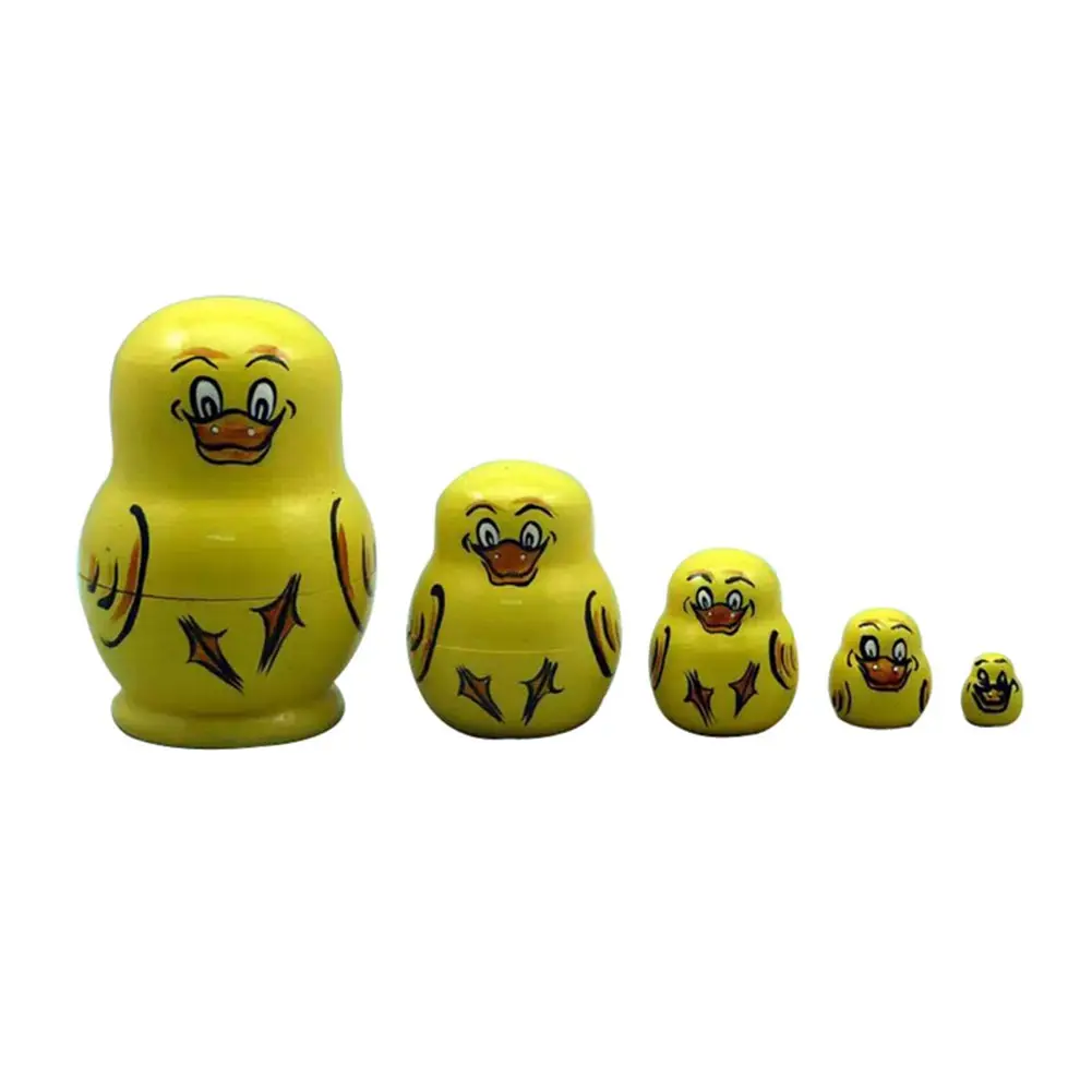 5-матрешка милых деревянные матрешки Matryoshka животных русская кукла рождественский подарок AN88 - Цвет: G