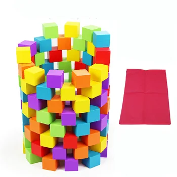 

100pcs/set Wooden Cube Blocks Colorful Pieces for Children DIY Toys send Bag