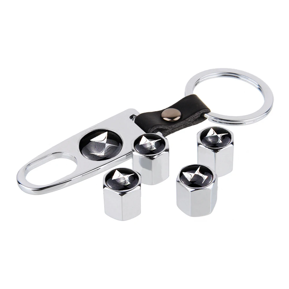 4 шт. колпачки клапанов для автомобильных колес с брелком DS Логотип Citroen DS5 DS6 DS9 DS7