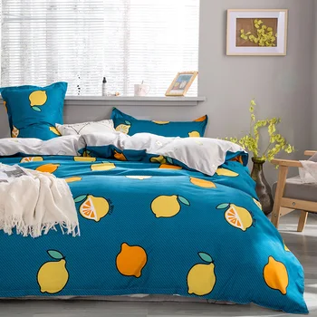 

Lemon 3/4/5 pcs Bed Cover Set Cartoon Duvet Cover Adult Kids Boys bed sheet pillowcase & duvet cover set Bedding Set
