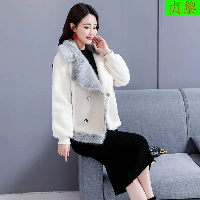 

2018 Korean-style Winter New Style WOMEN'S Dress Lambs Wool Cotton-padded Clothes Thick Cotton Coat Women Jacket Suede Coat Shor
