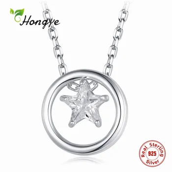 

Hongye 925 Sterling Silver Necklace AAA Zircons Star Shape Pendants Trendy Joyas Best Gift For Women Girls Birthday Wedding 2020