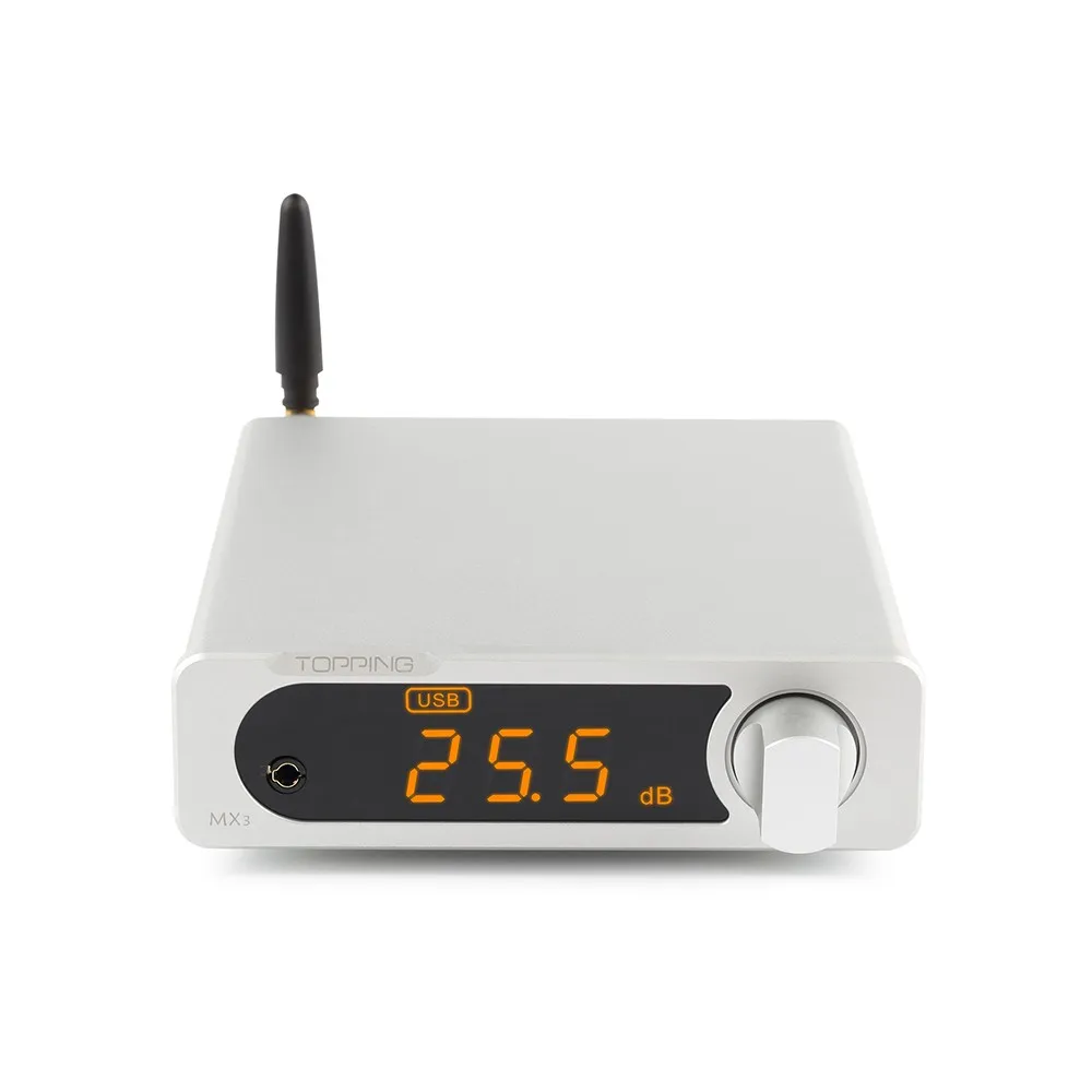 Серебристый Топ MX3 PCM5102A 24 бит/192 кГц NFC встроенный bluetooth-приемник ЦАП усилитель для наушников - Цвет: Серебристый