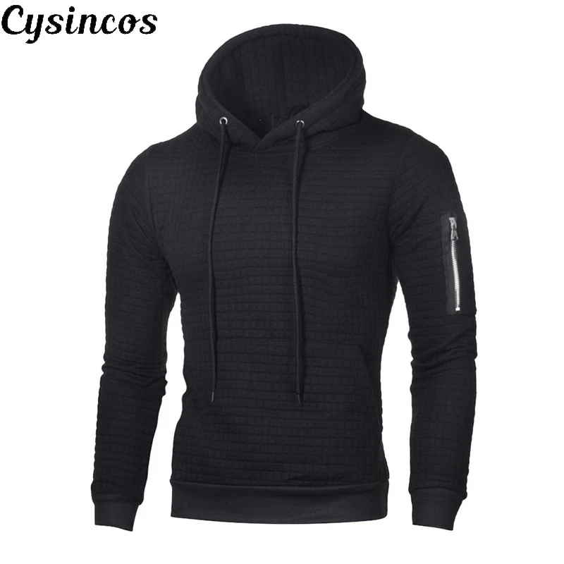 

CYSINCOS 2019 New Fashion Sweatershirt Men Pullovers Slim Fit Jumpers Men Casual Hooded Autumn Winter Pull Femme Men Clothes