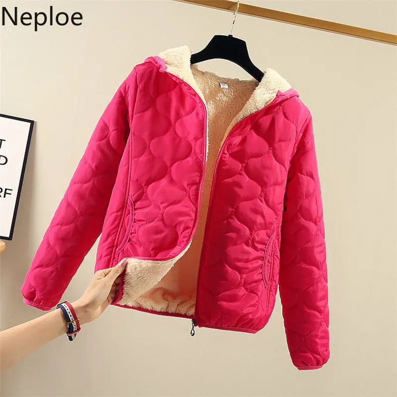 Neploe новая парка из овечьей шерсти, плюс размер, хлопковая куртка на молнии, женские Теплые Топы, женская зимняя теплая короткая куртка с капюшоном 54509