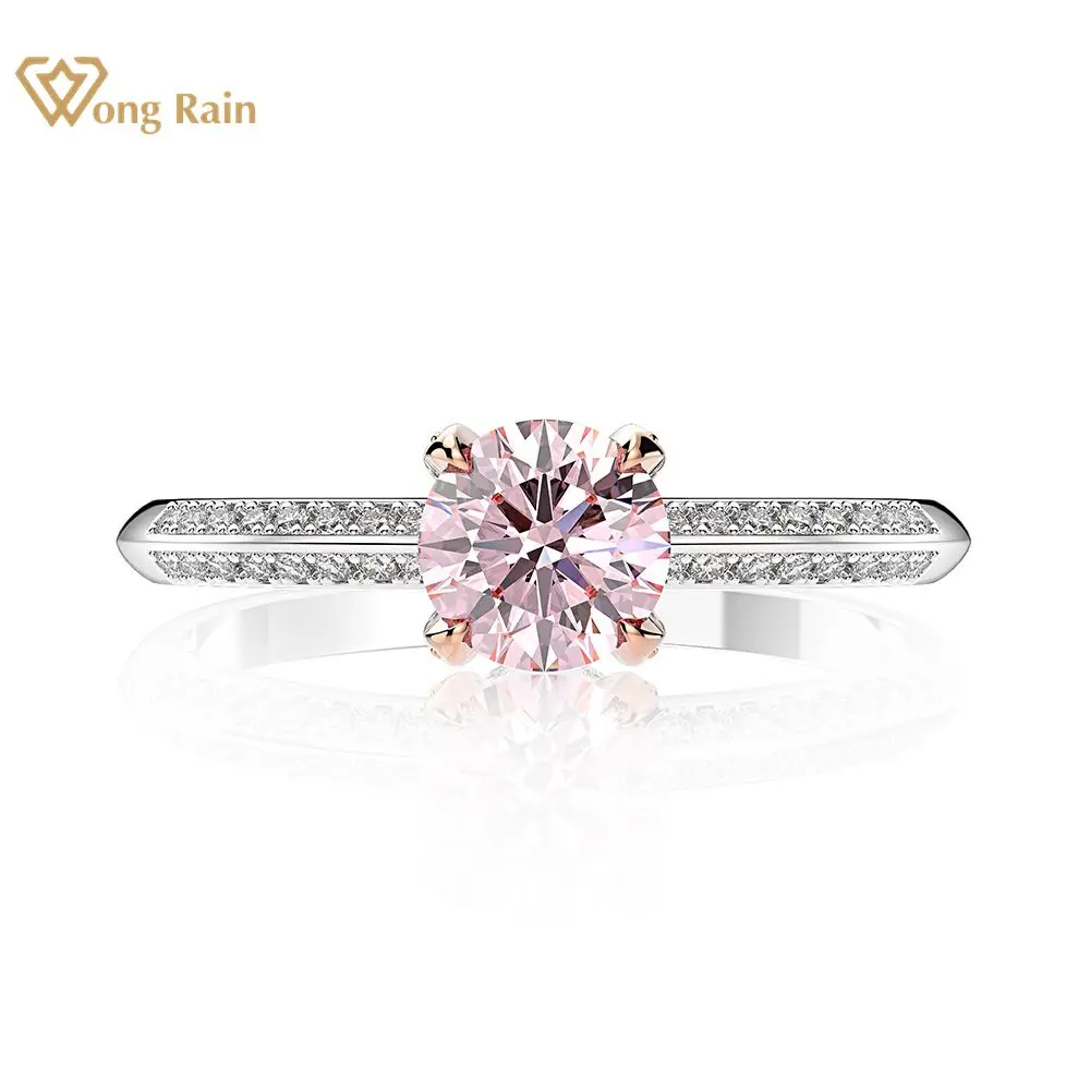 Wong Rain 925 Sterling Silver Round Cut Created Moissanite Gemstone Wedding Engagement White Gold Ring Fine Jewelry Wholesale | Украшения и