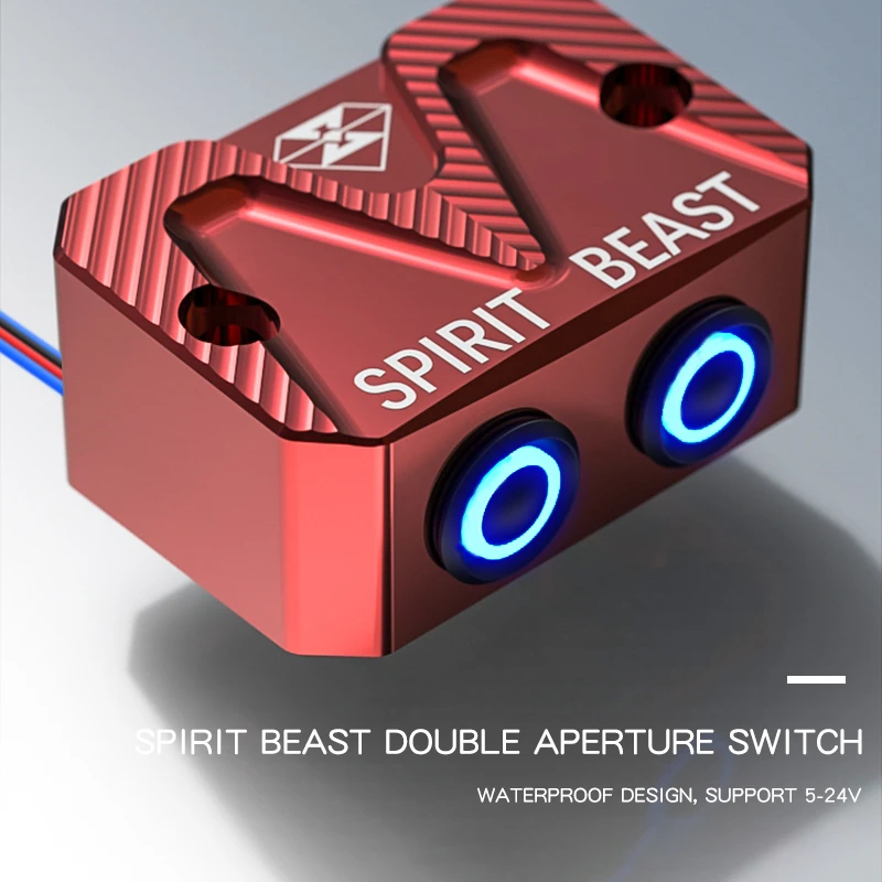 

CB190 Motorcycle Headlight Switch Pump Cover Switch Motorbike Decoration Waterproof Multi-function Switch Button Dual Aperture