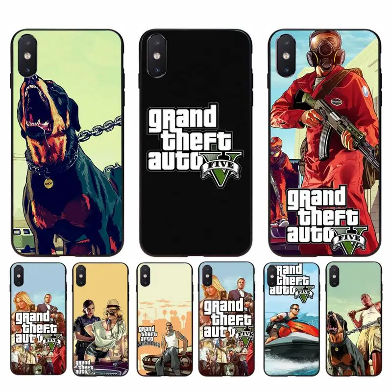 FHNBLJ Rockstar GTA 5 Grand Theft Auto мягкий чехол для телефона iphone 11 12 mini Pro Max X XS MAX 6 6s 7 8 plus 5S 5SE XR