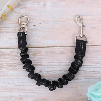 

Reflective Nylon Dog Extension Leash Heavy Duty Durable Elastic Walking Running Extension Lead for Small and Medium Dogs (Black)