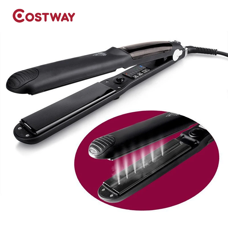 

COSTWAY Steam hair straightener spray straight and dual use tourmaline splint ceramic straightening splint