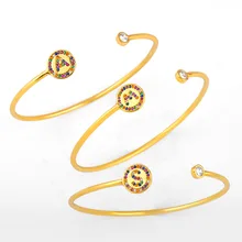 Браслет MODAONE с золотыми буквами, Открытый браслет для женщин, CZ Радужный Браслет с инициалами, радужные ювелирные изделия, персонализированный браслет