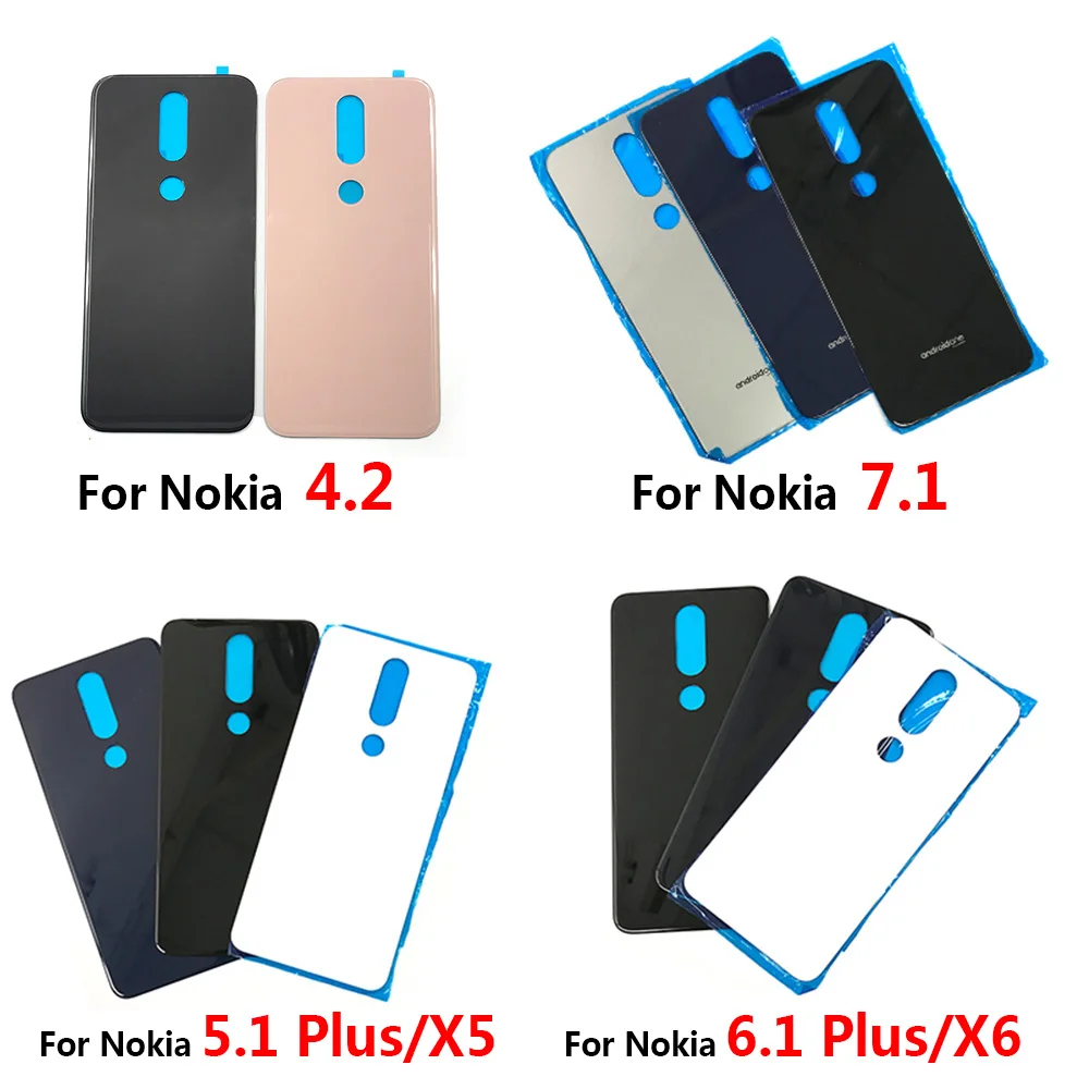 Новая Задняя стеклянная задняя крышка для Nokia 7 1/5 1 Plus/X5/6 Plus/X6/8 1/X7 4 2 Крышка корпуса
