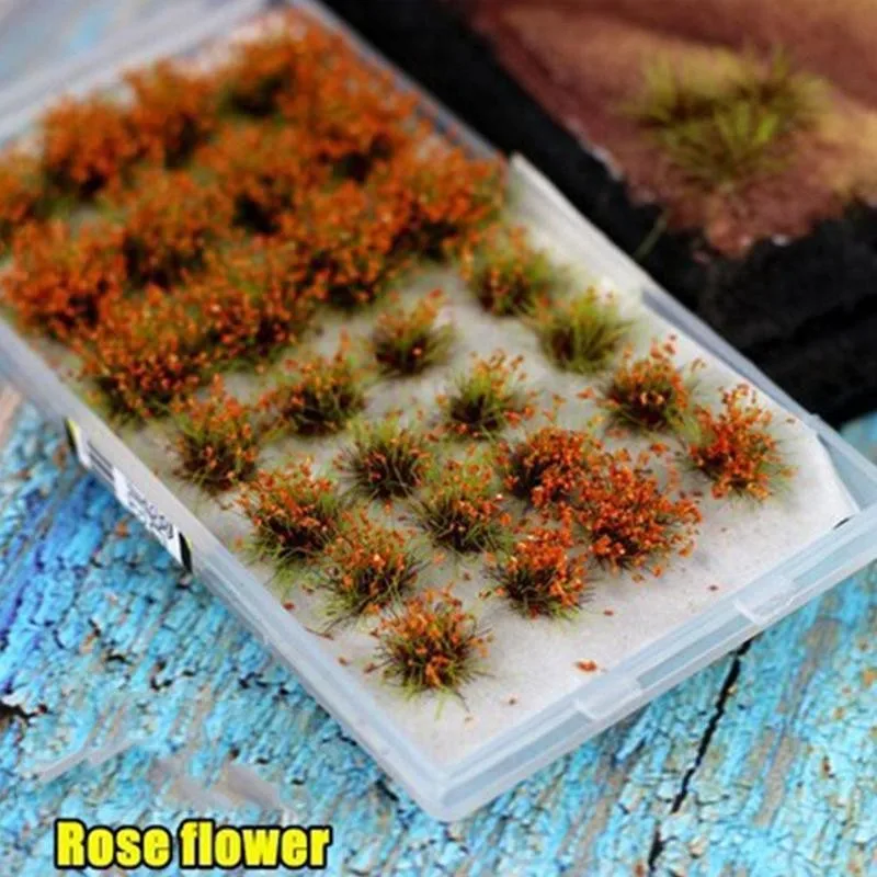 Escena de producción de terreno, simulación de flor de racimo, flor de Rosa salvaje, Material de paisaje en miniatura DIY, 1 caja