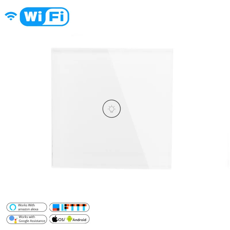 

86 Type WiFi Smart Wall Switch 1-Way Voice Control Touch Switch Mobile Phone APP Remote Control