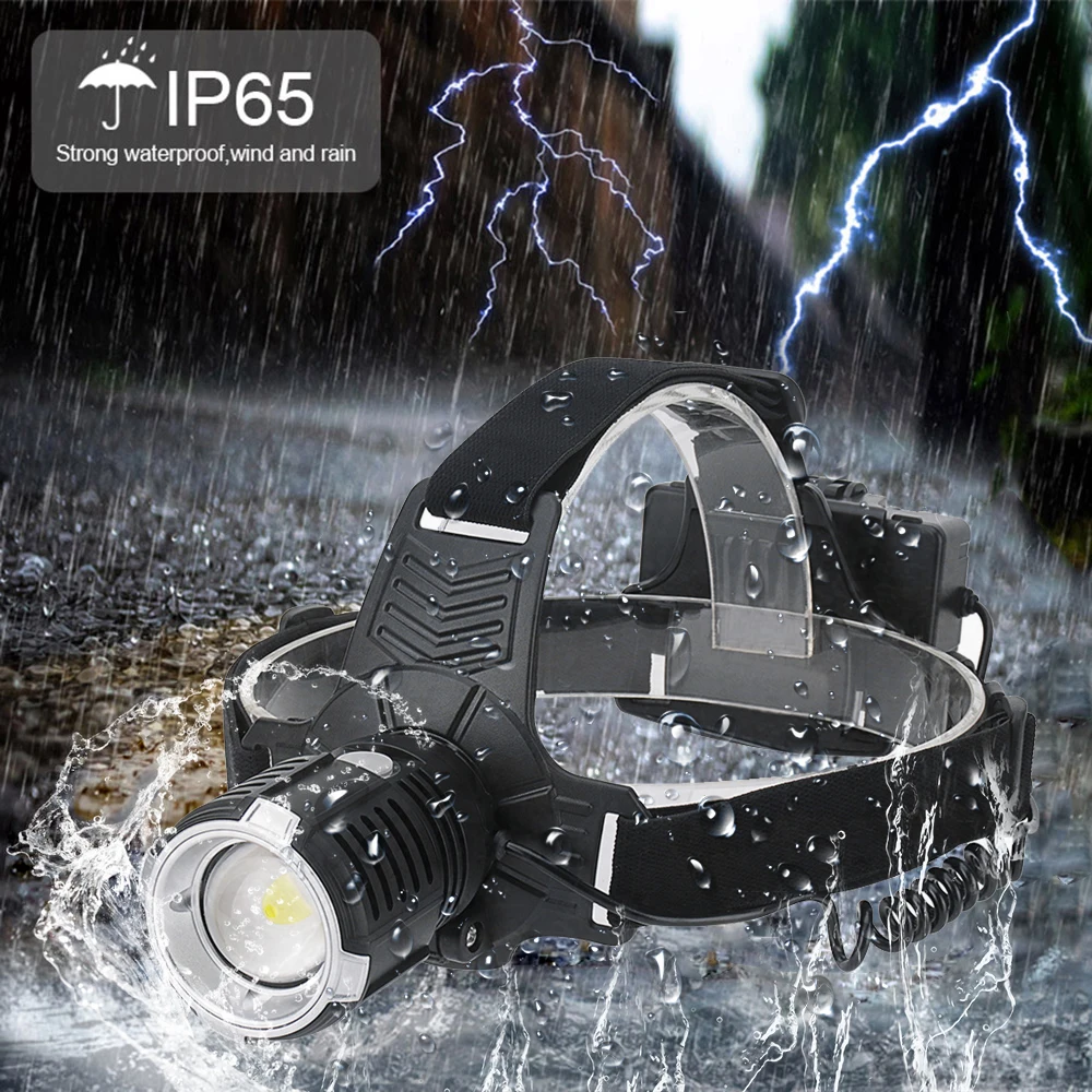 Супер яркий светодиодный головной фонарь с P70.2 фитиль USB Перезаряжаемый головной светильник водонепроницаемый зум рыболовный светильник 3 режима питание 18650
