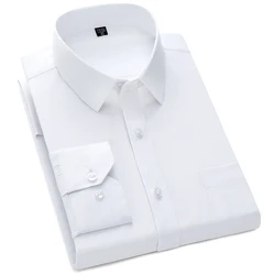 Chemise à manches longues en coton pour homme, tenue formelle, Business, mariage, coupe cintrée, bureau, haute qualité 