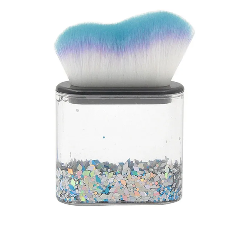 Золотой Transparent Crystal Empty Handle Blush Brush Soft Comfortable Blusher Brush With Sequins Glitter 1pc - Handle Color: Золотой