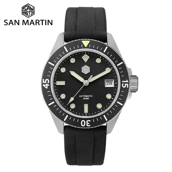 

San Martin Diver Men Watch Stainless Steel NH35A Automatic Mechanical Sapphire Glass Rubber Strap Luminous Water Resistant 200M