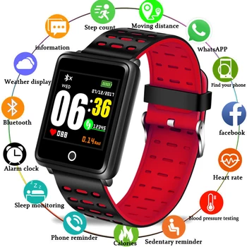 

LIGE 2020 Women Smart Men Sport Watch Fitness Tracker Pedometer Blood Pressure Heart Rate Blood oxy Monitor Smart Band+Box