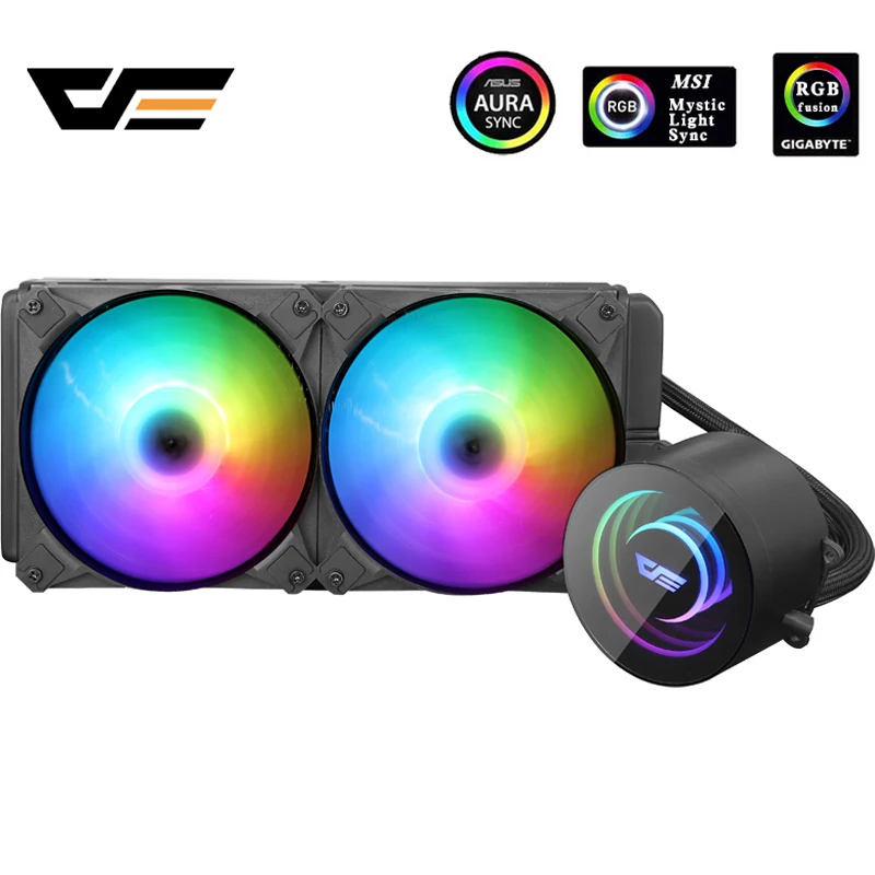 ПК кулер для процессора Водяной вентилятор Rgb 120 мм 12 В зеркальный насос Argb Aura Sync