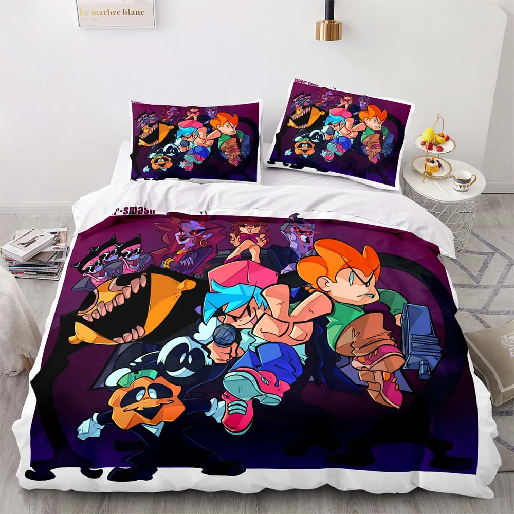 Friday Night Funkin Bedding Set Single Twin Full Queen King Size Kawaii Bed Set Aldult Kid Bedroom Duvetcover Sets 3D Print 018