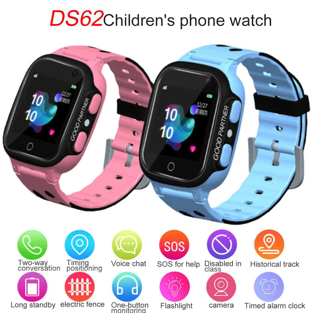

DS62 Children'S Phone Watch Two-Way Conversation Smart Watch For Positioning Intelligent Power Saving Watch PinkBlue Smart Watch