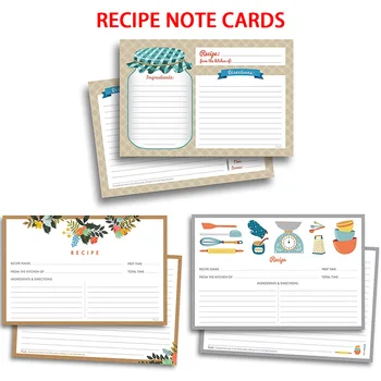 

30 sheet Kitchen Cooking Recipe note Cards DIY Double Sided Cards cardstock paper stationery home kitchen invitation card 4x5.6'