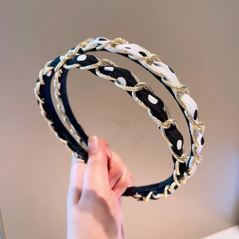 

Korean version of retro simple fashion personality metal chain headband small fragrance temperament hairpin jewelry headband