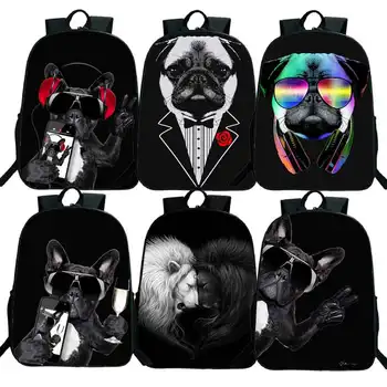 

High Quality Cute Animal Dog School Bags Students School Rucksack Teen Laptop Backpack Kawaii Pug Surprise Gift School Knapsack