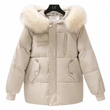 Мода, женская зимняя новая Корейская версия куртки с капюшоном, хлопковая куртка, Женская свободная пуховая одежда для беременных из хлопка