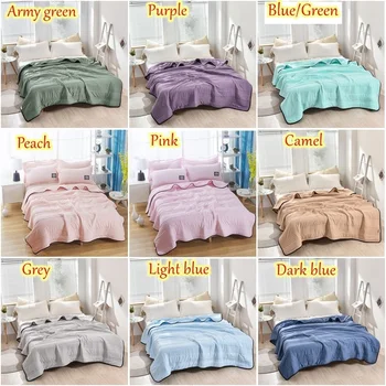 

Solid Color Washable Summer Quilt Single Double Fashion Simple Air Conditioner Quilt Skin-friendly Blanket (9 Colors)