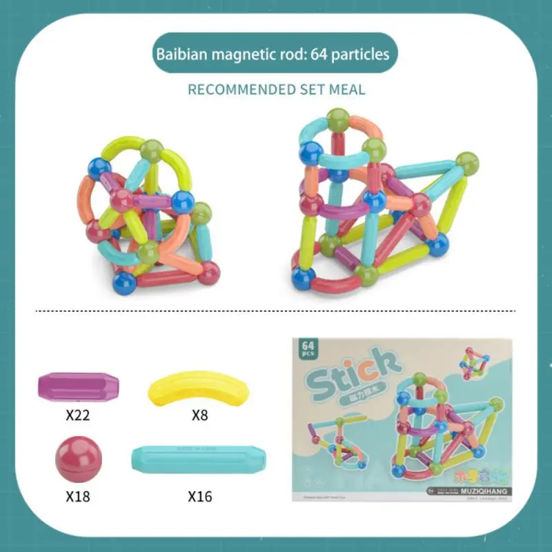 Bâtons magnétiques Blocs de construction Jouets Set Formes courbes