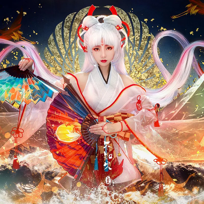 Game Onmyoji SSR Shiranui No Awakening Kimono Uniforms Cosplay Costume Free Shipping F | Тематическая одежда и униформа
