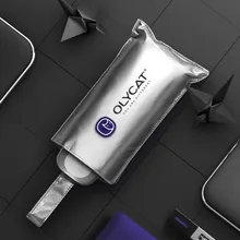 OLYCAT плоский зонт от солнца, дождевой женский титановый Серебряный анти-УФ мини-зонт, портативный 5-складной зонт, ветрозащитный UPF50