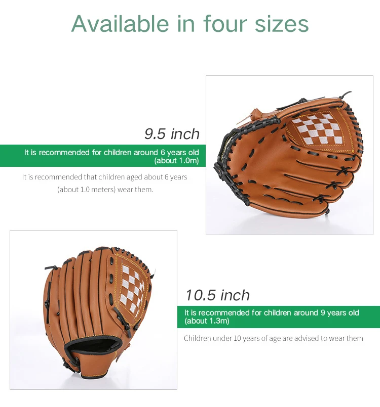 Бейсбол перчатка Софтбол тренировочные перчатки уплотненный спальный мешок для прогулок, прочный практика оборудование для детей подростков