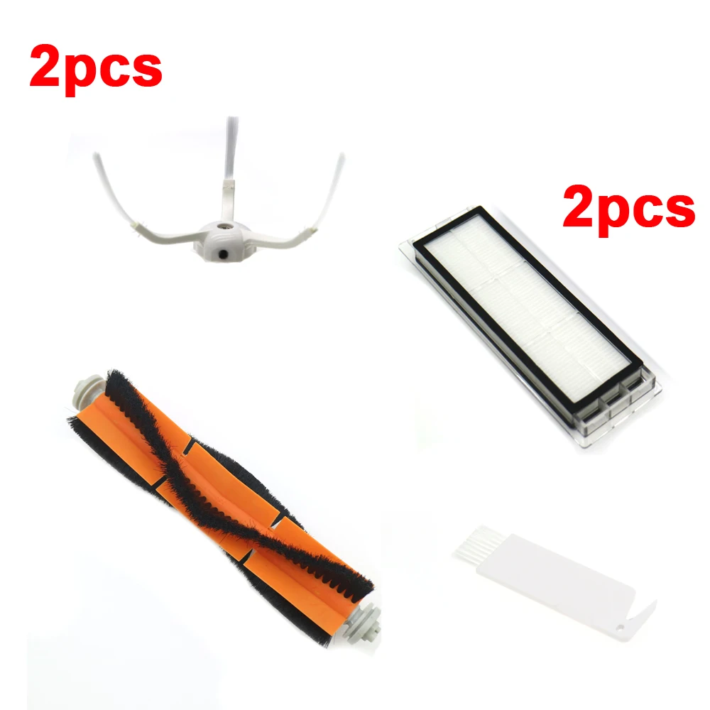 4 HEPA фильтра+ 4 боковые щетки+ 2 Основные щетки для Xiaomi Mi робот пылесос 2 Roborock S50 Запчасти для пылесоса аксессуары