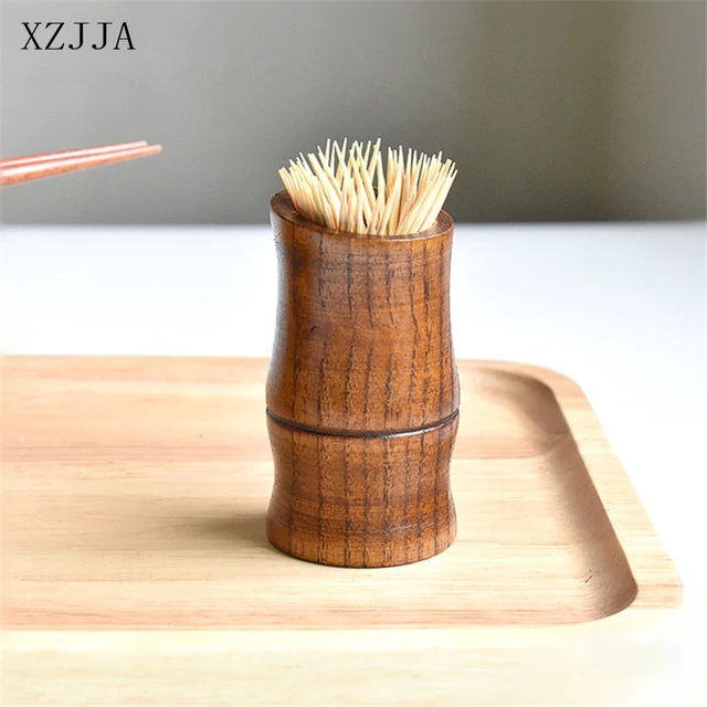 Portable Wood Toothpick Holder Container Living Room Mini Toothpick Storage  Box Pocket Tooth Pick Dispenser Bucket Needle Case - AliExpress