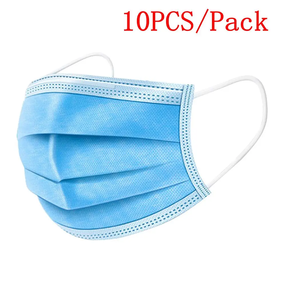 

10pcs/lot FDA CE 3Ply Anti-Dust Dustproof Disposable Earloop Face Mouth Masks Facial Protective Cover Masks Hair salon