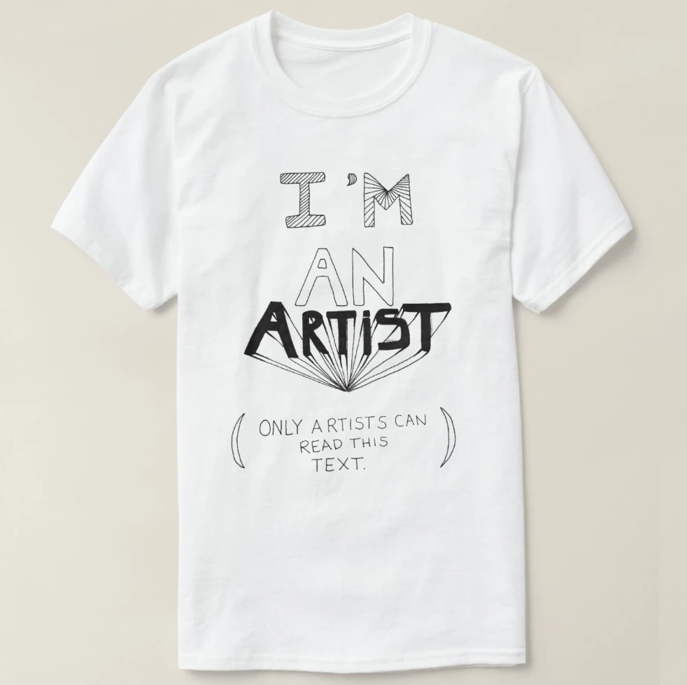 2019 Мужская футболка с принтом хлопковая коротким рукавом i'm an artist женская |