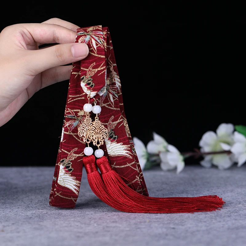 Hanfu лента для волос бронзовая супер фея Народно-пользовательская бахрома на ленте костюм аксессуары Hanfu аксессуары косплей украшения для волос - Цвет: Red Crane B